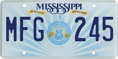 MS license plate MFG245