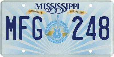 MS license plate MFG248