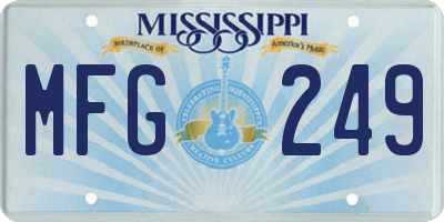 MS license plate MFG249