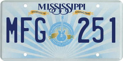 MS license plate MFG251