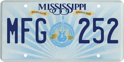MS license plate MFG252