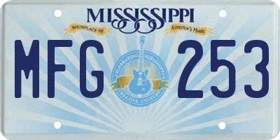 MS license plate MFG253
