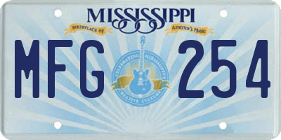 MS license plate MFG254