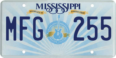 MS license plate MFG255