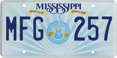 MS license plate MFG257