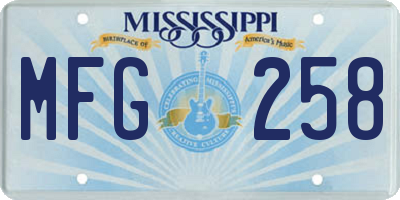 MS license plate MFG258