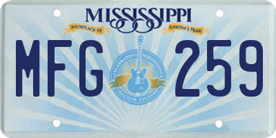 MS license plate MFG259