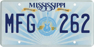 MS license plate MFG262