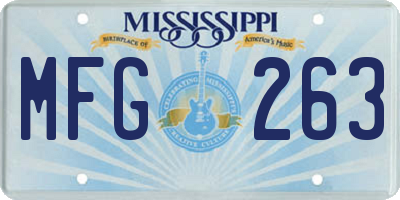 MS license plate MFG263