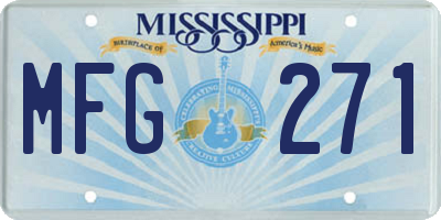 MS license plate MFG271
