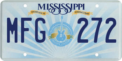MS license plate MFG272