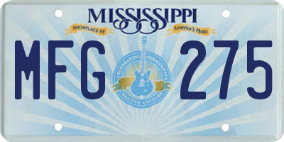 MS license plate MFG275