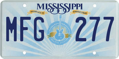 MS license plate MFG277