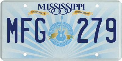 MS license plate MFG279