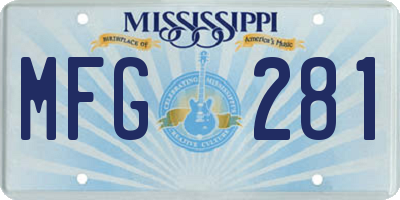 MS license plate MFG281