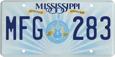 MS license plate MFG283