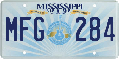 MS license plate MFG284