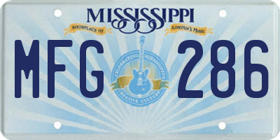 MS license plate MFG286