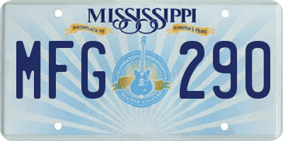 MS license plate MFG290