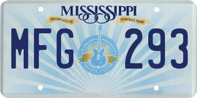 MS license plate MFG293