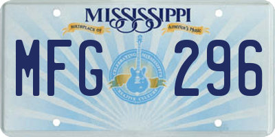 MS license plate MFG296