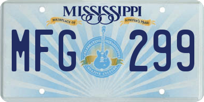 MS license plate MFG299