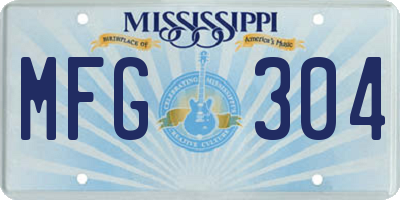MS license plate MFG304