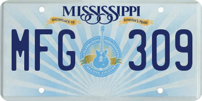 MS license plate MFG309