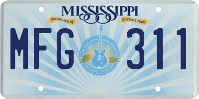 MS license plate MFG311