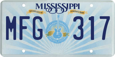 MS license plate MFG317