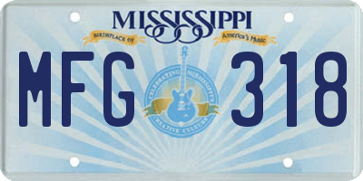 MS license plate MFG318