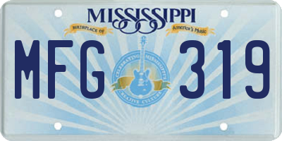 MS license plate MFG319
