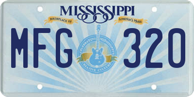 MS license plate MFG320