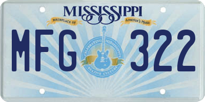 MS license plate MFG322