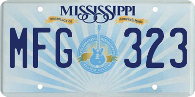 MS license plate MFG323