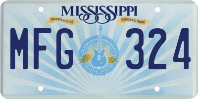 MS license plate MFG324