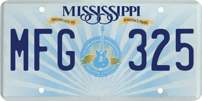 MS license plate MFG325