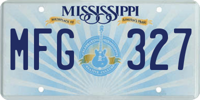 MS license plate MFG327