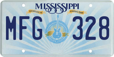 MS license plate MFG328