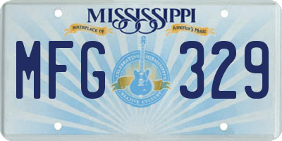 MS license plate MFG329