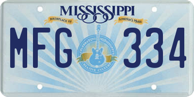 MS license plate MFG334