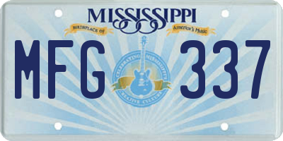 MS license plate MFG337