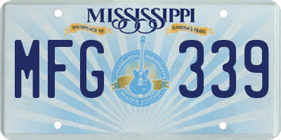 MS license plate MFG339