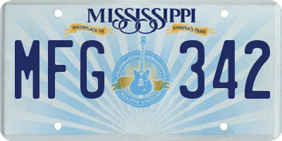 MS license plate MFG342