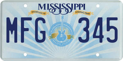 MS license plate MFG345