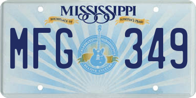 MS license plate MFG349