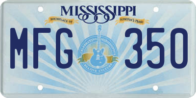MS license plate MFG350