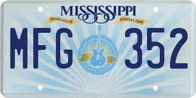MS license plate MFG352