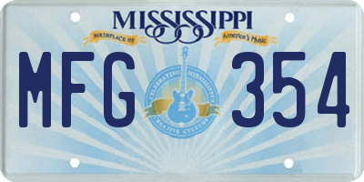 MS license plate MFG354