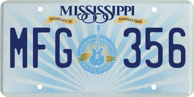 MS license plate MFG356